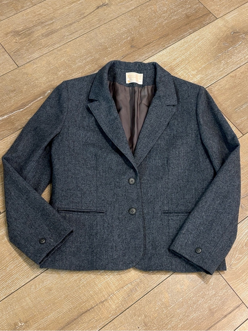 Vintage Pendleton 100% Virgin Wool Blazer Gray Womens 12 USA Made